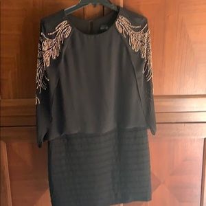 Black cocktail dress with beading,